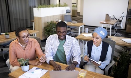 male-employee-getting-used-his-new-office-job-along-with-female-colleagues